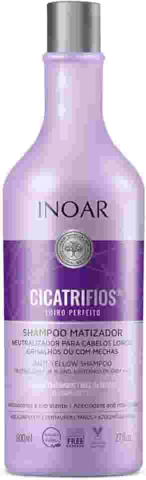 Inoar, Cicatrifios Loiro Perfeito Shampoo Matizador com Hidratação e Brilho Intenso, Rejucomplex3, Centaurea Cyanus e Azuleno - 800ml