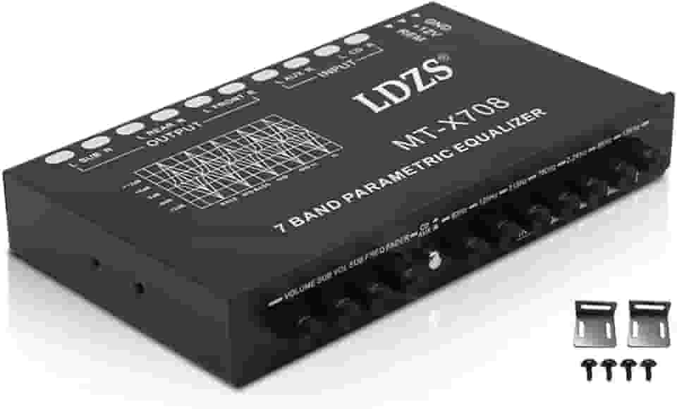 Equalizador de carro profissional de 7 bandas multifuncional equalizador de áudio de carro ajuste crossover amplificador equalizador paramétrico equalizador de áudio de carro