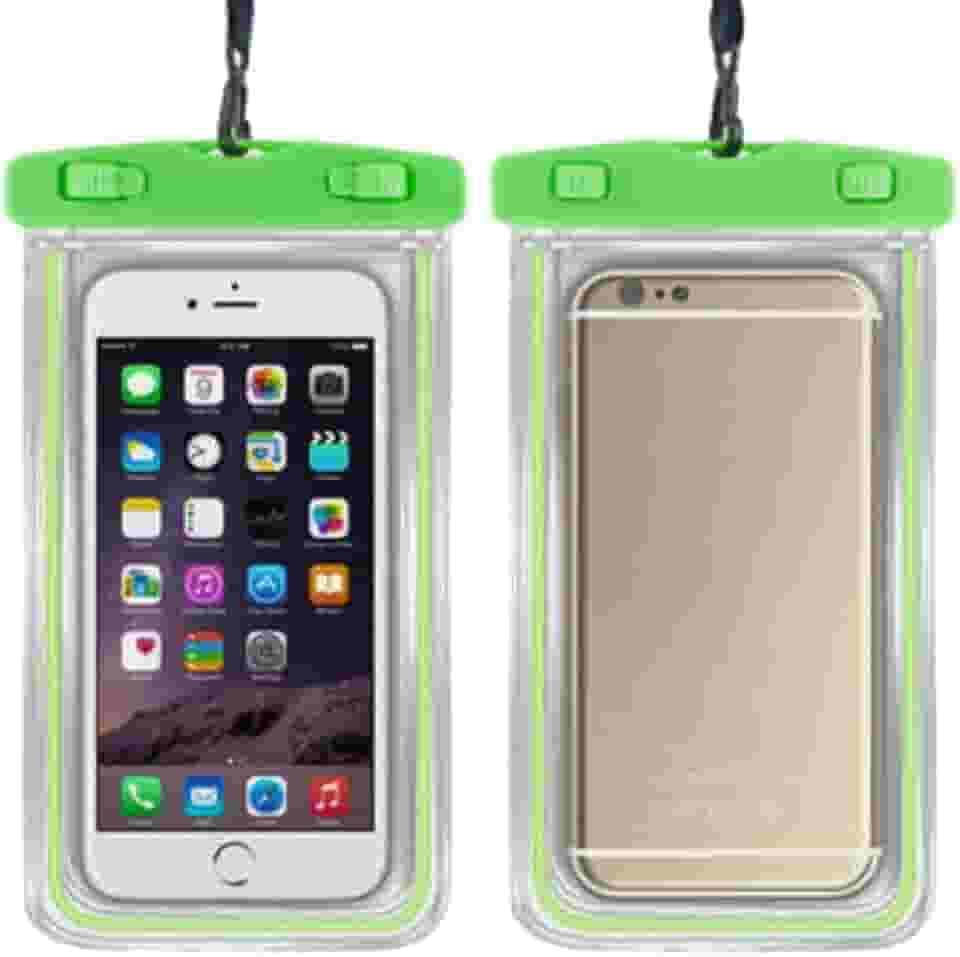 Capa Case para Celular a Prova D'Água Impermeável Transparente Universal Proteção Completa IPX8 Sensível ao Toque Ideal para Praia Trilhas Piscina Viagens (VERDE)