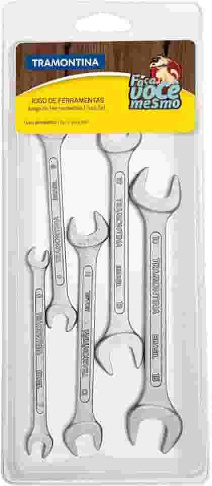Tramontina 43408147, Jogo Chaves Fixas 5 Peças, Corpo em Aço Especial, Acabamento , Bocas Calibradas