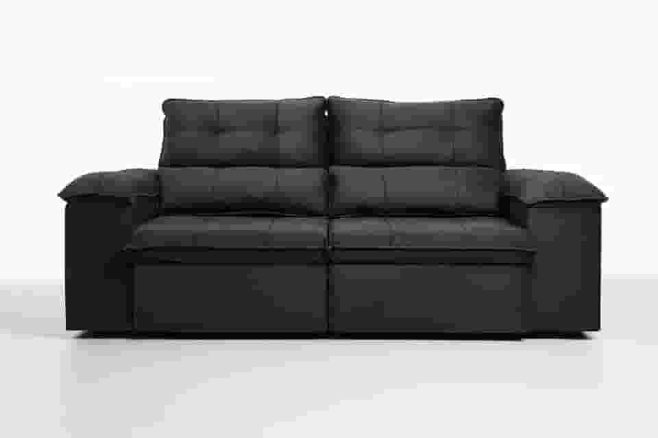 Sofá Compacto, Prático e Versátil 2 Lugares Reclinável e Retrátil Bel Veludo LIMOV Perfeito para Salas Pequenas (Cinza)