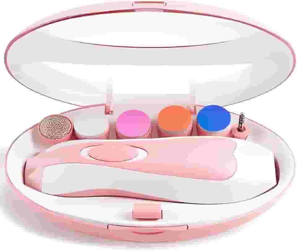 Cortador Aparador Kit Lixa De Unha Bebê 6 em 1 Elétrica Silencioso Com Luz LED Para Recém Nascido Até Adulto Seguro