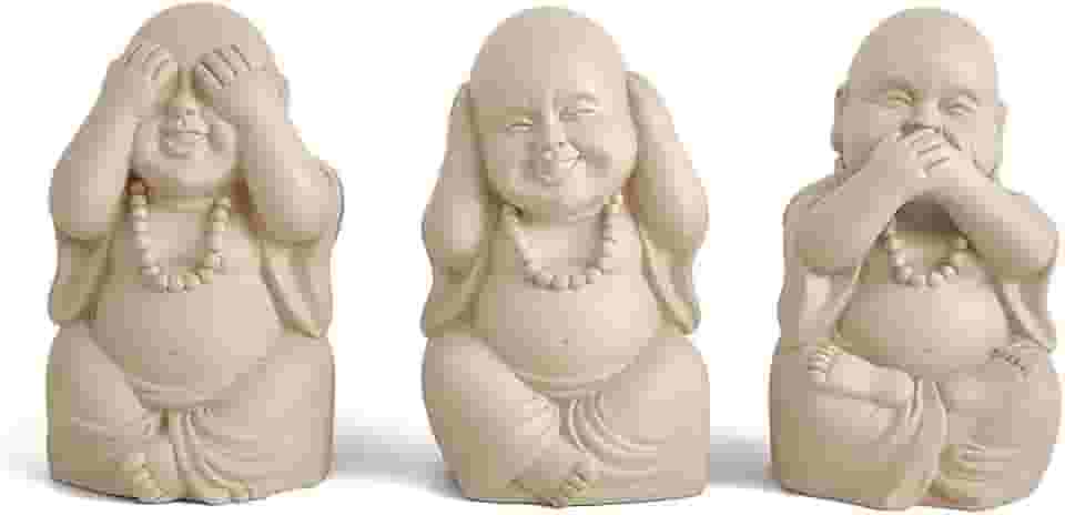 KIT ESCULTURAS BUDAS EM CIMENTO - 3 PCS