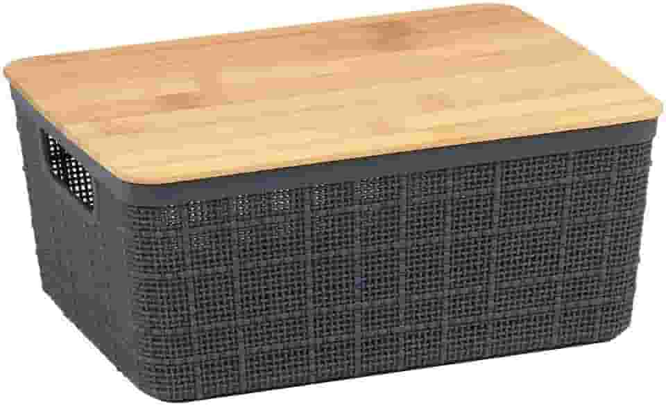 Caixa Organizadora Com Tampa de Bambu 4L - Oikos