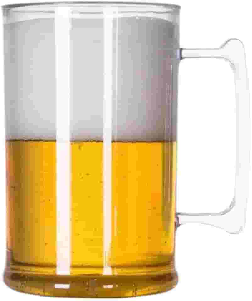Kit 4 Canecas de Chopp em Acrílico Transparente 500ml – Resistência, Estilo e Versatilidade para Suas Bebidas | Copo de Cerveja | Copo em Acrílico | Copo Plástico