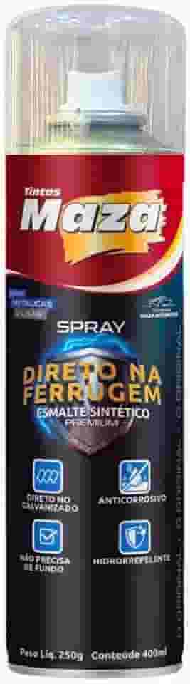 Tinta Direto Direto na Ferrugem 250gr Maza Esmalte Spray Esmalte Sintético Premium (Platina)