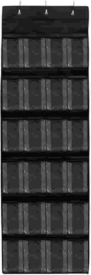 Organizador Suspenso de Porta Multifuncional com 3 Ganchos – 24 Divisórias para Sapatos, Acessórios e Utilidades – Solução Vertical, Versátil e Econômica para Organização de Espaços (Cinza)
