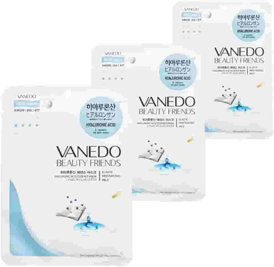 Kit 3 Unidades Máscara Hidratante Facial Coreana Beauty Friends - Ácido Hialurônico