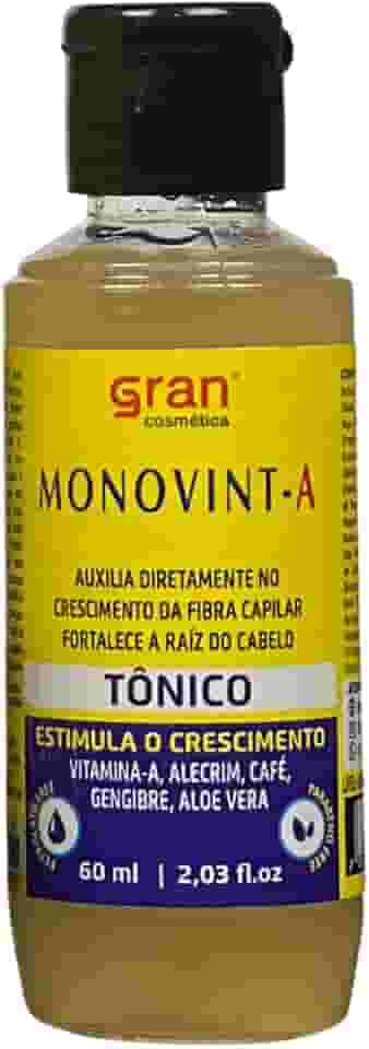 Tônico Ativador Monovin - A e Vitamina B5 60ml Gran Cosmética Estimula o Crescimento Capilar Para Cabelos Mais Fortes Com Resistência e Brilho