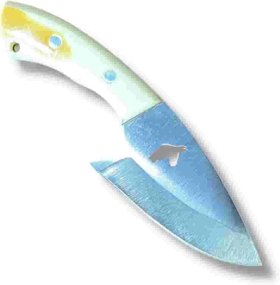 Faca de castração unha de onça faquinha bainha de couro (bege)