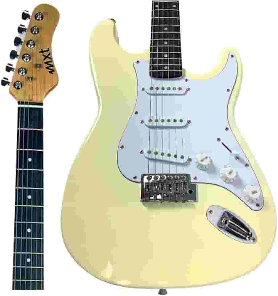MXT Guitarra Elétrica ST Classic, Cor Creme, 22 Trastes Jumbo, 3 Captadores, Ponte Tremolo