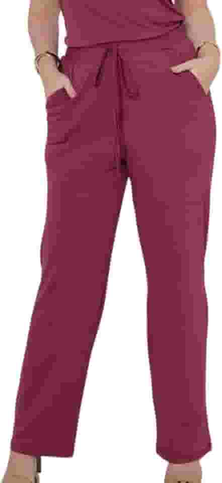 Calça gestante forrada com bolso possui corda e elástico regulador cintura ajustável ao crescimento barriga tecido viscolycra calça para grávida