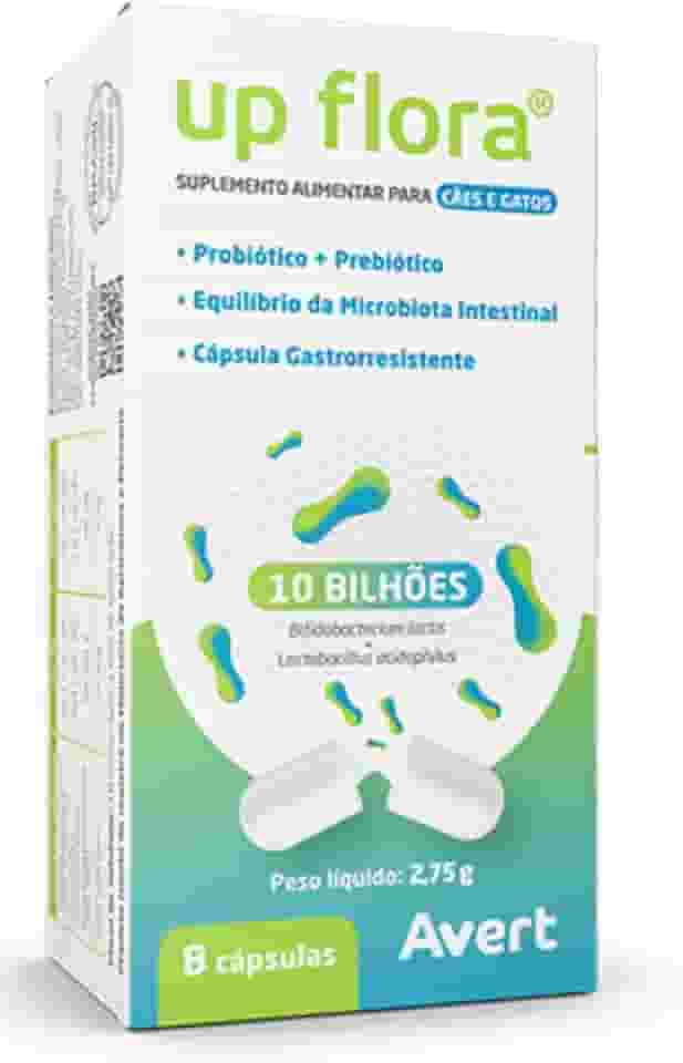 Up Flora Probiótico Suplemento Cães E Gatos 8 Capsulas Avert