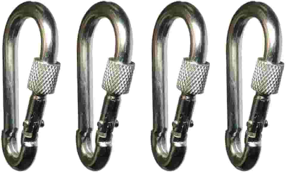 KIT MOSQUETÃO PUNCH 6x60 mm Com Trava - 4 Unidades - Academia Profissional