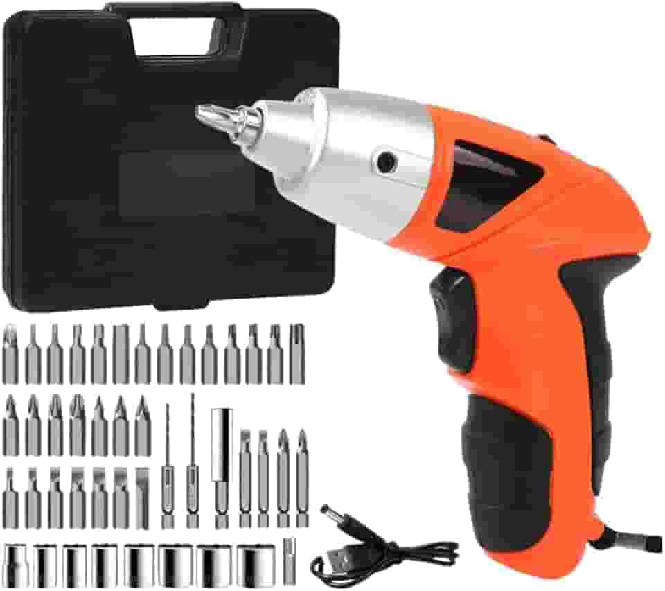 Parafusadeira Elétrica Recarregável com Kit 45 Peças e Luz LED – Compacta e Portátil