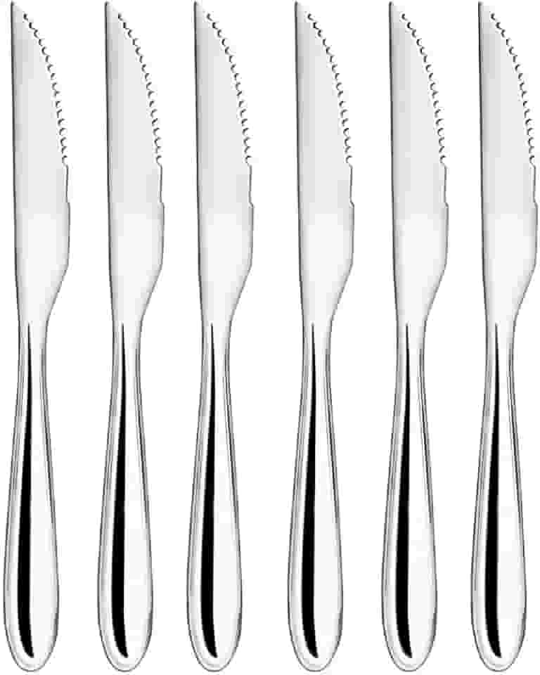 Yangzi - Jogo 6 Facas de Churrasco Aço Inox Premium Design Lagoa Classic - Tuut