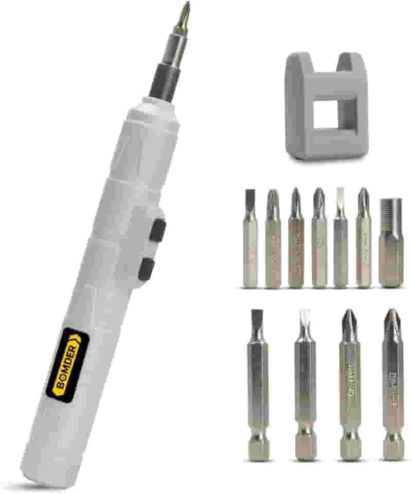 Chave de Fenda Elétrica Parafusadeira Recarregavel Sem Fio USB Leve e Portatil Kit com 12 Bits
