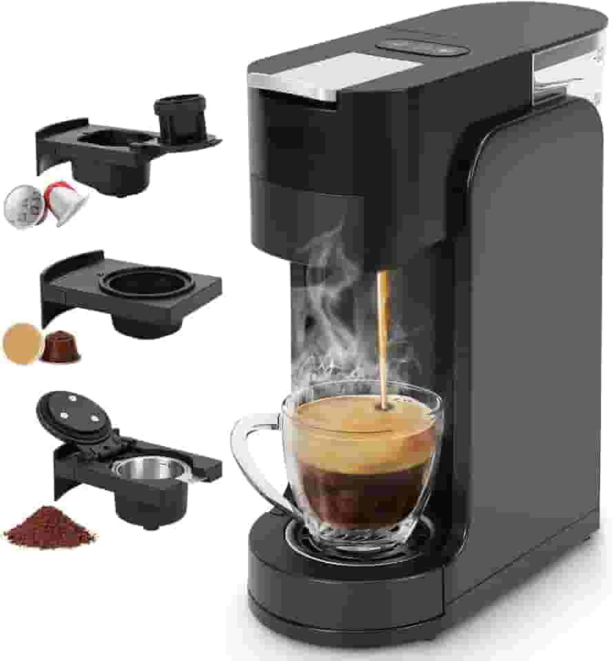 Cafeteira de Capsula, 110V, Cafeteira Capsula 3 em 1, Compatível para Cápsulas Nestlé, Dolce Gusto e Café Moído, Cáfeteira Multicapsula com Bandeja Coletora Ajustável, Tanque de Água para 800ml