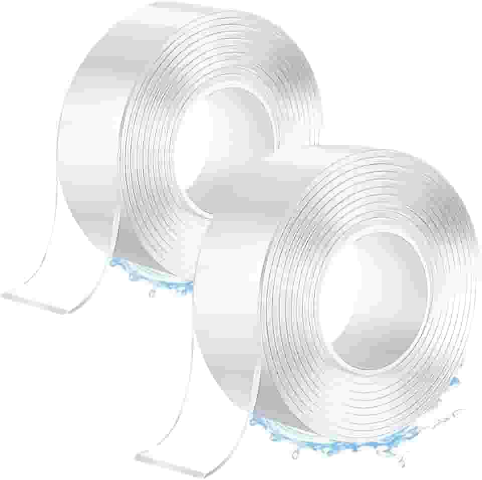 Kit 2 Rolos Super Fita Mágica Nano Adesiva Dupla Face Extra Forte Lavável Transparente 3M super forte lavável Gel auto colante-IT 3 Metros Cada