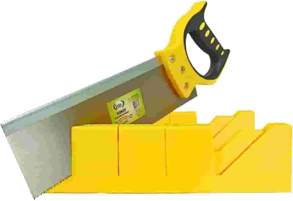 Kit Gabarito Caixa Meia Esquadria + Serrote Costa 12 Polegadas