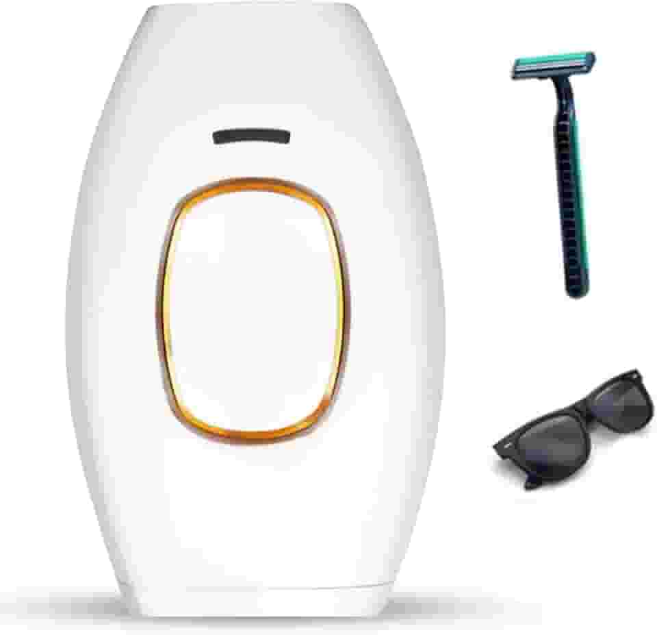 Removedor Pêlos Laser Com Luz Pulsada Permanente Indolor，Dispositivo De Depilação Caseiro, Adequado Para Todo O Corpo, Adequado Para Homens E Mulheres (Branco)