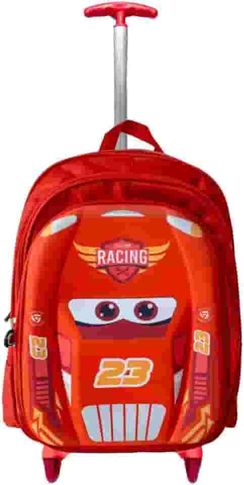 Mochila Rodinha 3d Macqueen Infantil Meninos Escolar Carros (Vermelho)
