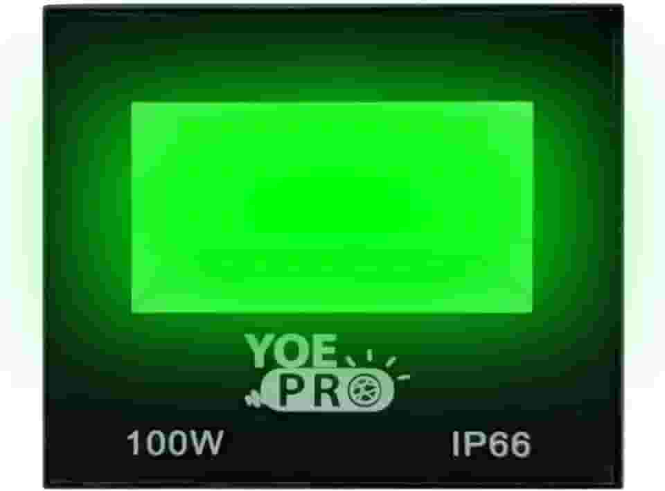 Refletor LED Verde 100W YOE PRO Bivolt IP66 – Alta Potência, Economia e Resistência Profissional