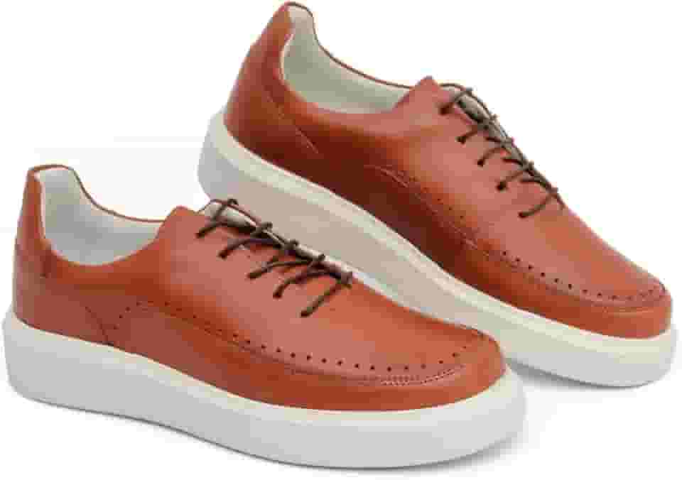 Tênis Sneaker Casual Masculino 100% Couro Legítimo Premium Confortável