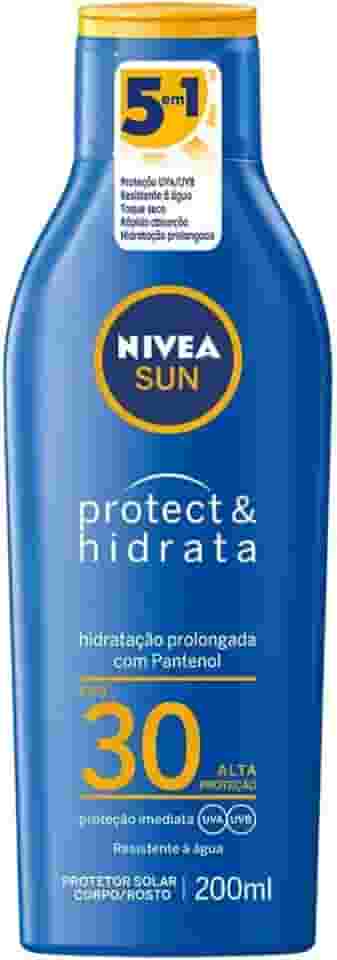 NIVEA SUN Protetor Solar Protect & Hidrata FPS 30 200ml - Com toque seco, rápida absorção e resistente à água, esse protetor solar oferece alta proteção ao sol e promove hidratação à pele