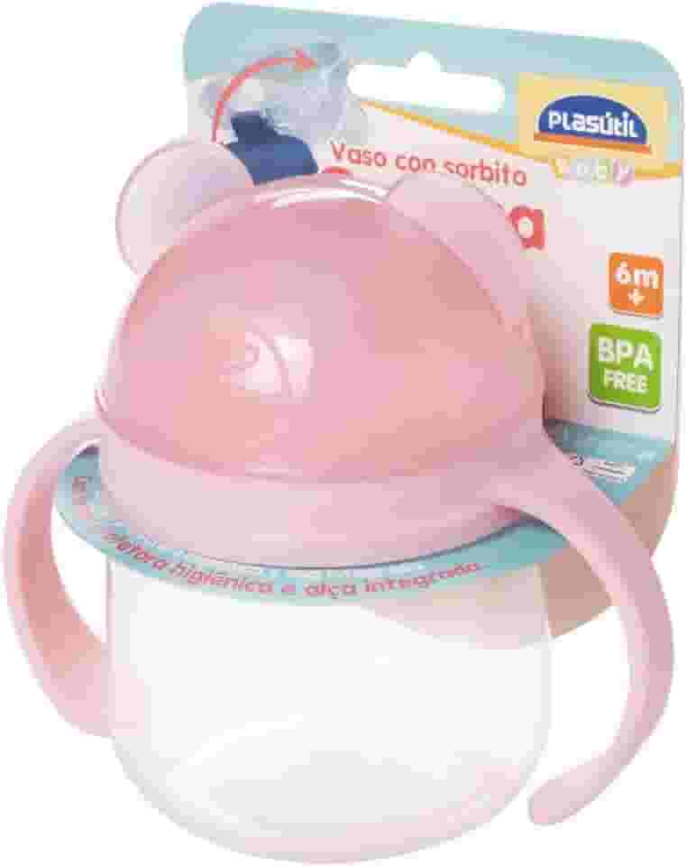 Caneca de Treinamento com Bico 260 ml Rosa Plasútil