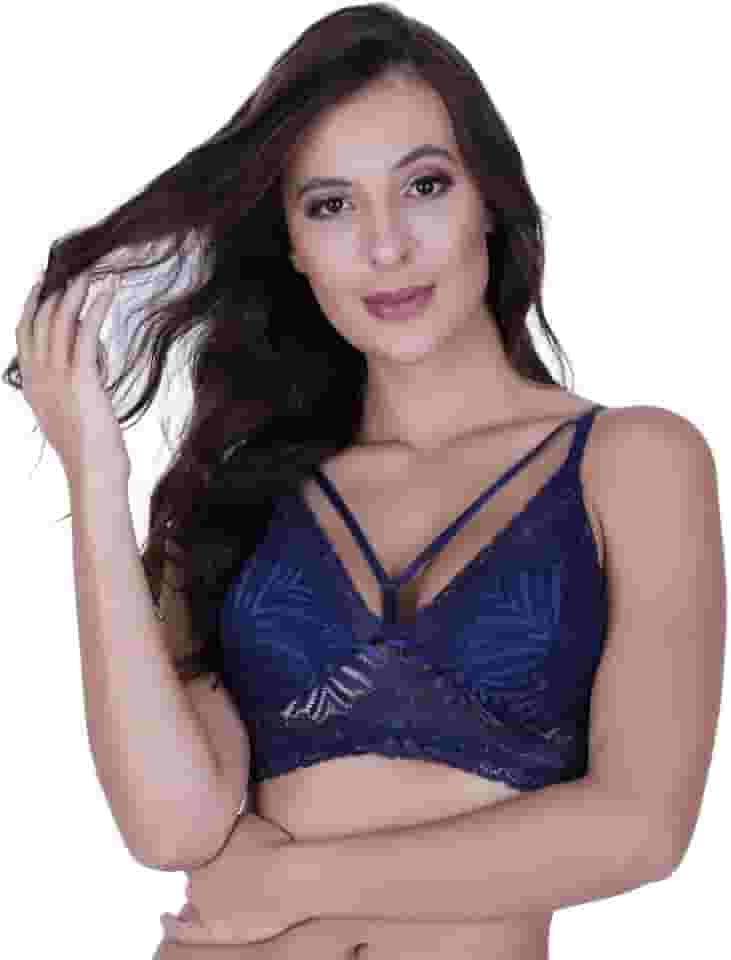 Sutiã de Renda Tirinhas Strappy com Bojo Silvana