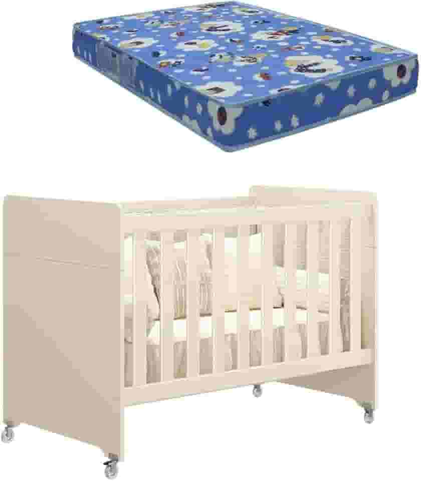 Berço Americano Evolution Multifuncional 4 em 1 Areia Fosco com Colchão - Reller