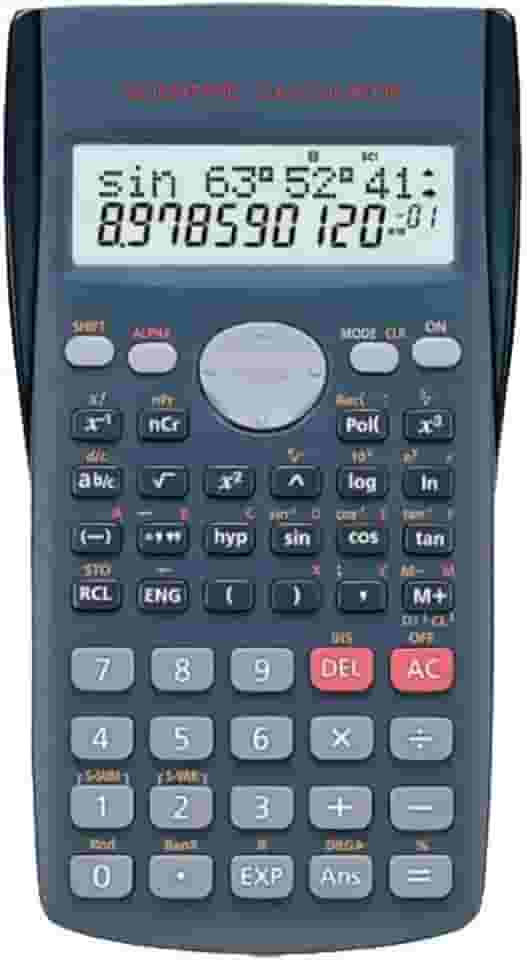 Calculadora Científica Premium 240 Funções 82ms Display Duplo Preta 10+2 Dígitos Capa Protetora Desligamento Automático Engenharia Matemática