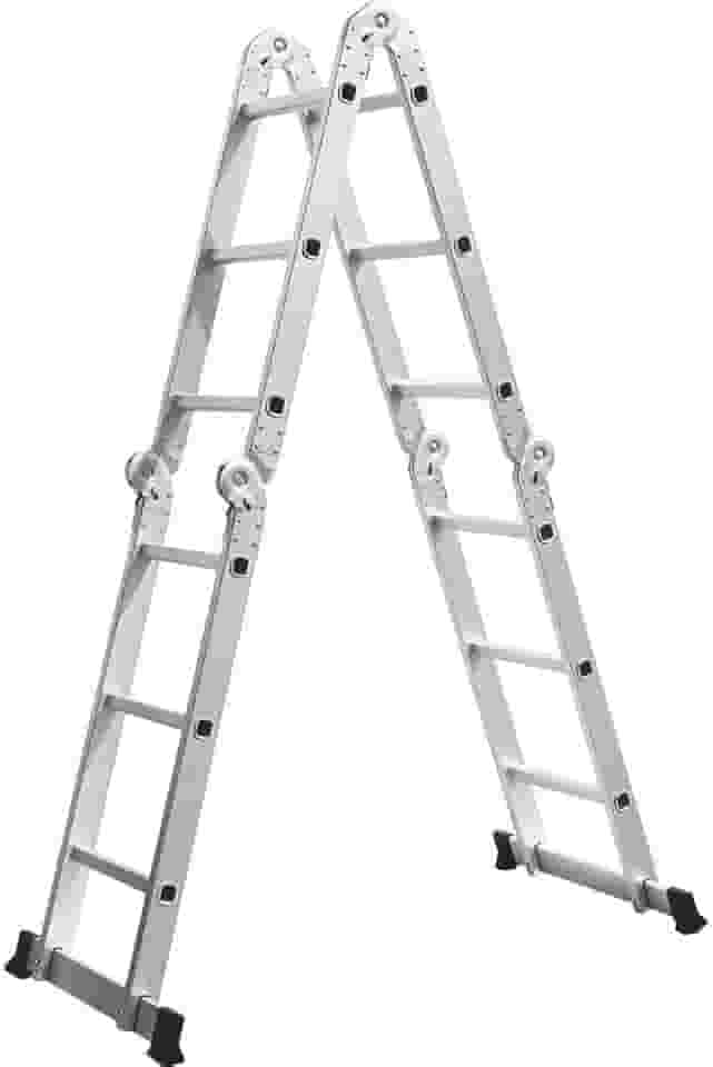 Escada de Alumínio Multifuncional 3x4 12 Degraus Prata