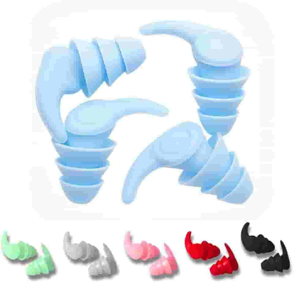 Protetor Auricular de Silicone, Kit com 2 Pares Tampões de Ouvido para Dormir, Natação e Redução de Ruído, Design Ergonômico, Encaixe Universal, Pontas Macias, Múltiplas Cores