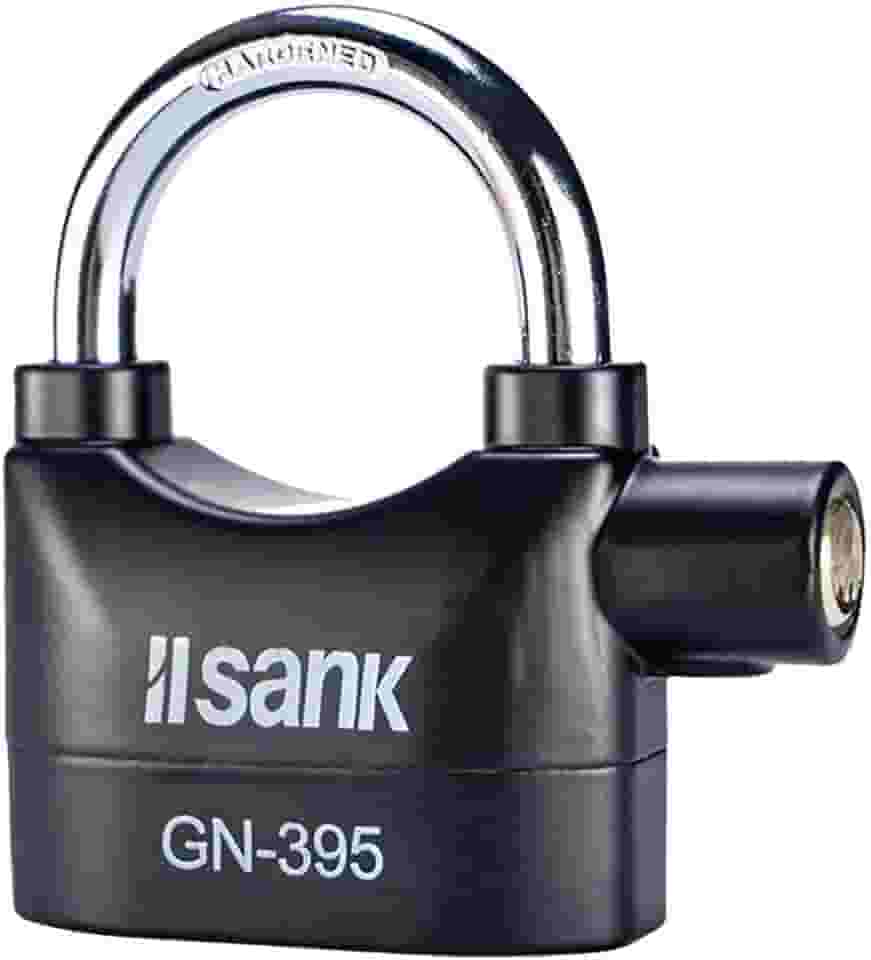 Cadeado com Alarme 110dB Antifurto, Sensor de Movimento, Resistente à Chuva, 3 Chaves, Para Motos e Portões, Modelo GN-395