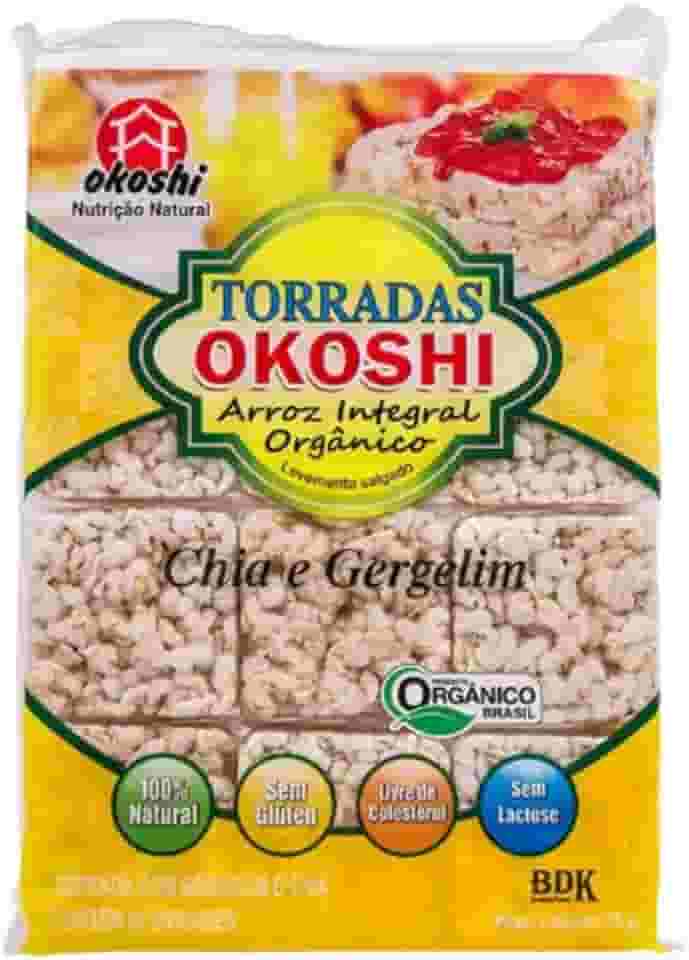 Kit 2X: Torrada Arroz Integral Chia/Gergelim Org Okoshi 75g