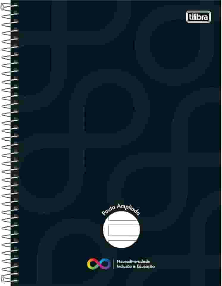 Tilibra - Caderno Pauta Ampliada Universitário Capa Dura Tilibra Neuro 80 Folhas - Capa Preta
