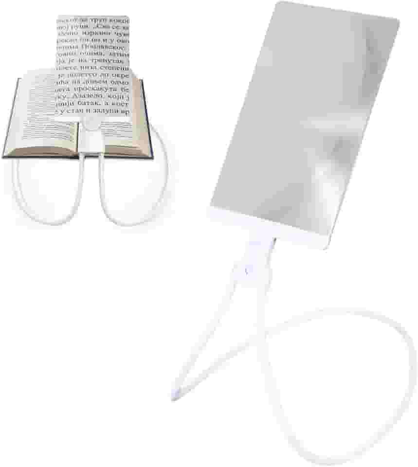 Lupa de Pescoço Leitura Aumento 5x Haste Flexivel Maos Livres Apoio Mesa Trabalho Idoso Baixa Visao Vista Cansada Visualizaçao Ampla