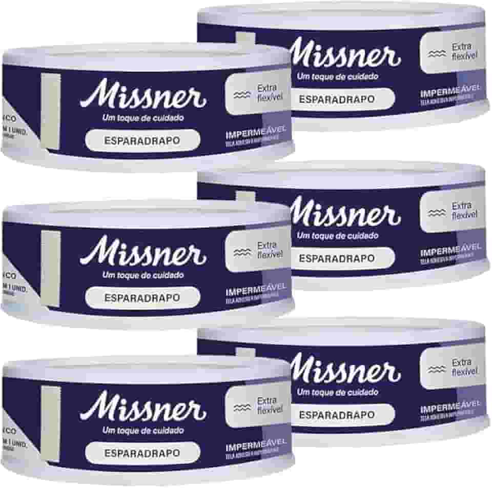 Esparadrapo Tape Impermeável Extra Flexível Branco 1,2 cm x 4,5 m - Kit com 6 Unidades