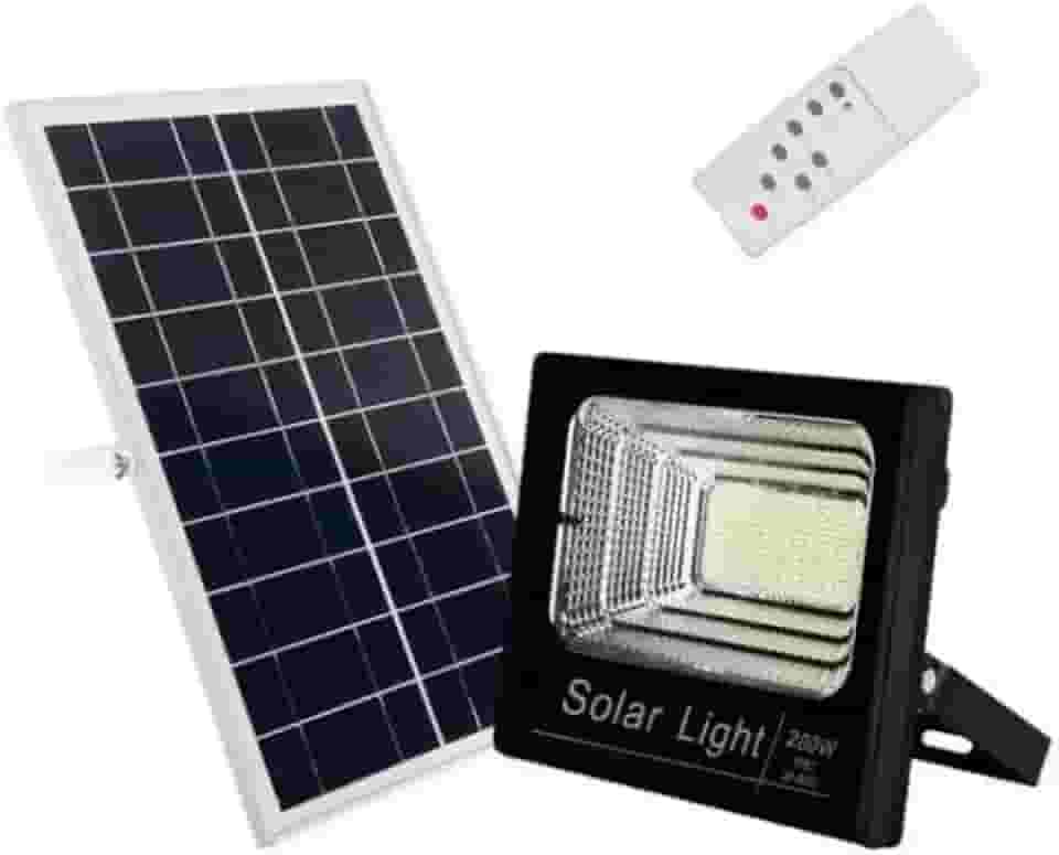 Refletor Solar Fotocélula LED 200W 6500K IP66 Placa Avulsa + Controle