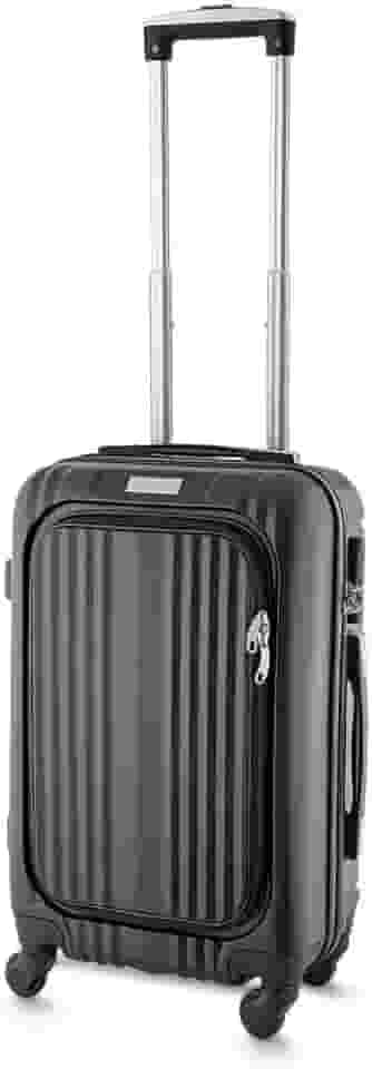 Mala de Viagem Pequena em ABS, 4 Rodas 360 Graus, com Compartimento para Notebook 13", Cadeado com Senha, Interior em Nylon 210D, Bolso Frontal, Alça de Mão Lateral e Superior (Kit 1 MV)