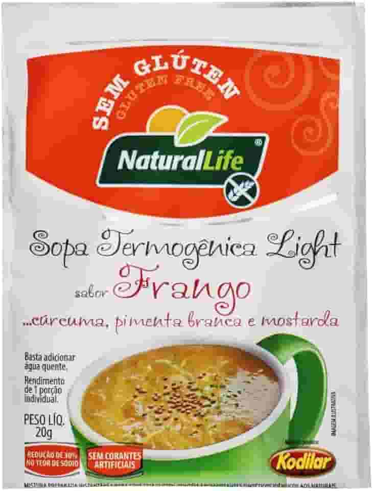 Kit com 12 Sopas Termogênica Light Sabor Frango Sem Glúten Natural Life