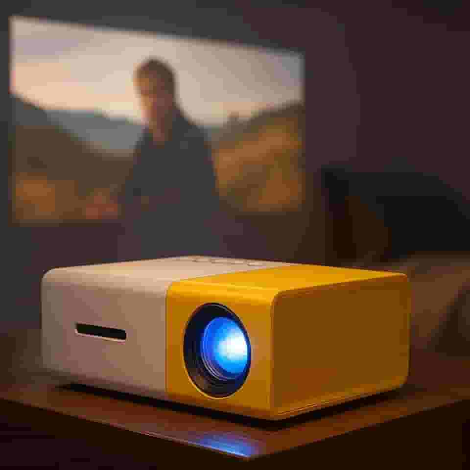 Mini Projetor Portátil Premium, 600 Lúmens, HDMI, Suporte 1080p, Filmes, Séries, Jogos, Marca VARENZIA