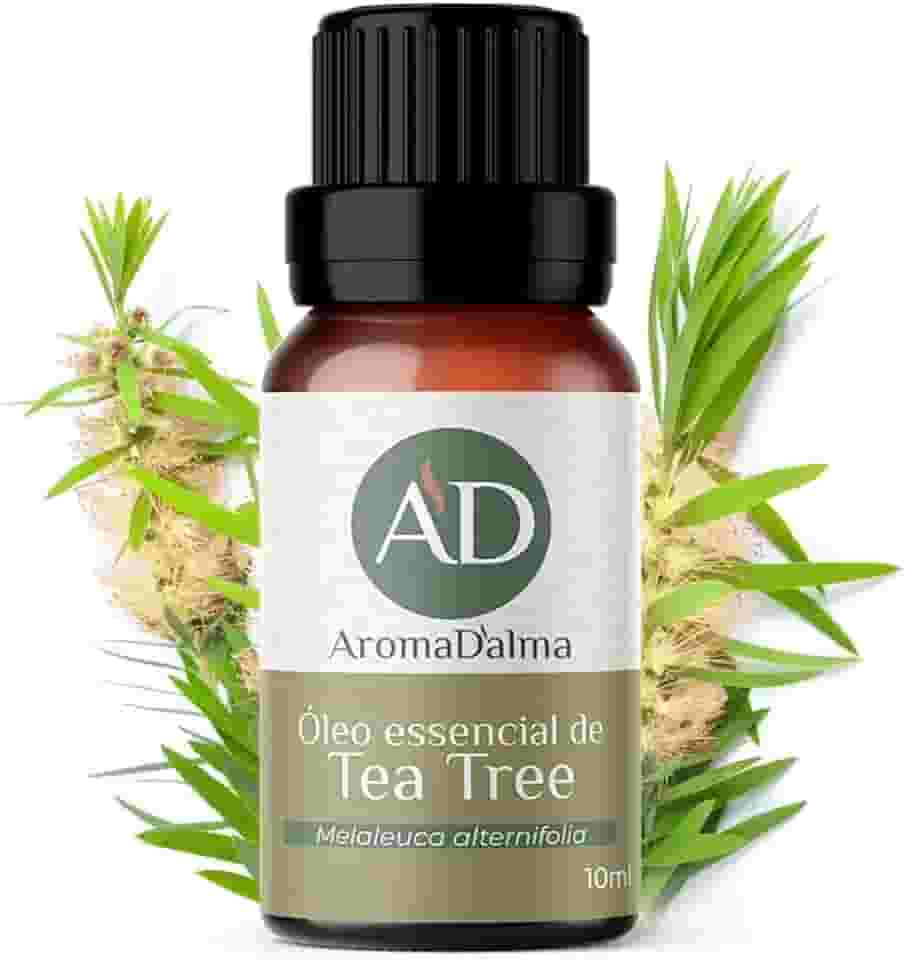 Óleo Essencial De Tea Tree (Melaleuca) 100% Puro - 10ml - Ideal Para Difusor, Aromaterapia e Cuidados Com o Corpo I Aroma Fresco, Herbáceo e Mentolado I Aroma D'alma