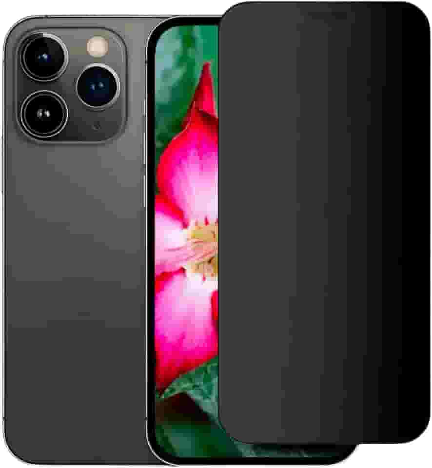 Película de Privacidade em Vidro Cerâmico Fosco 3D compatível com iPhone, Proteção Anti-Espião, Resistência 9H, Anti-impressão Digital, para Modelos 12 a 17 ProMax (iPhone 13)