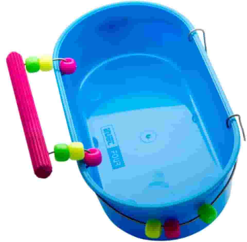 Banheira Para Calopsita Grande Conica Decorada Com Poleiro - Injetfour