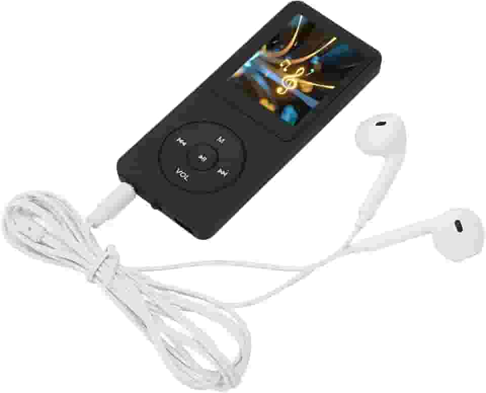 Leitor de MP3 MP4 8 GB de memória 64 GB expansível, reprodução de 30 horas, leve e portátil, fácil de usar, qualidade de som sem perdas, suporta vários formatos (preto)