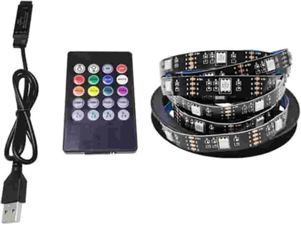 Fita Led Rgb 5050 Sensor De Som E Musica Blacklight Tv 3 Mts RGB