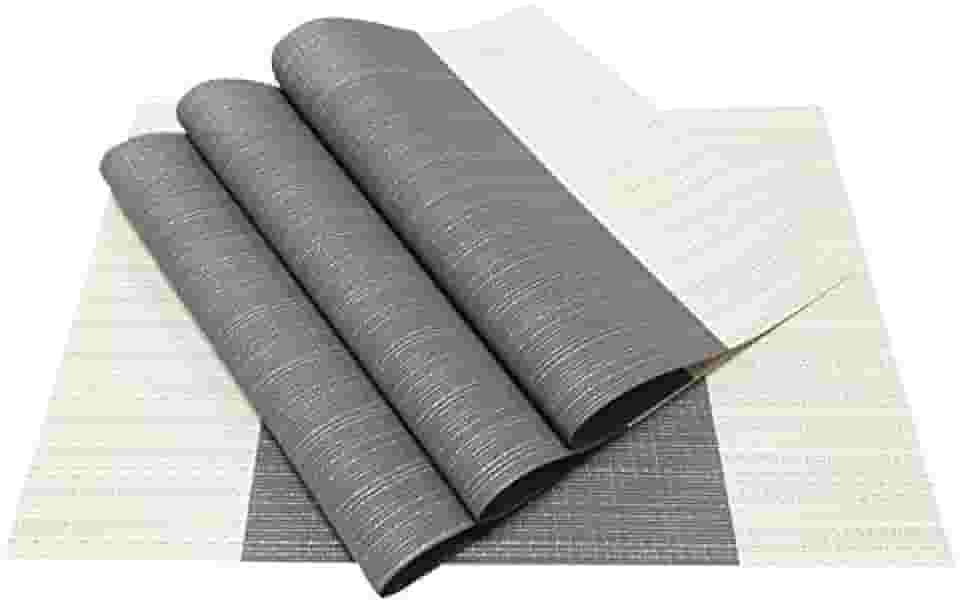 Zupro Jogo americano conjunto de 4 para mesa de jantar de cozinha, tapetes de mesa trançados laváveis resistentes ao calor, tapetes de vinil de PVC tecido antiderrapante para uso diário ou jantares de